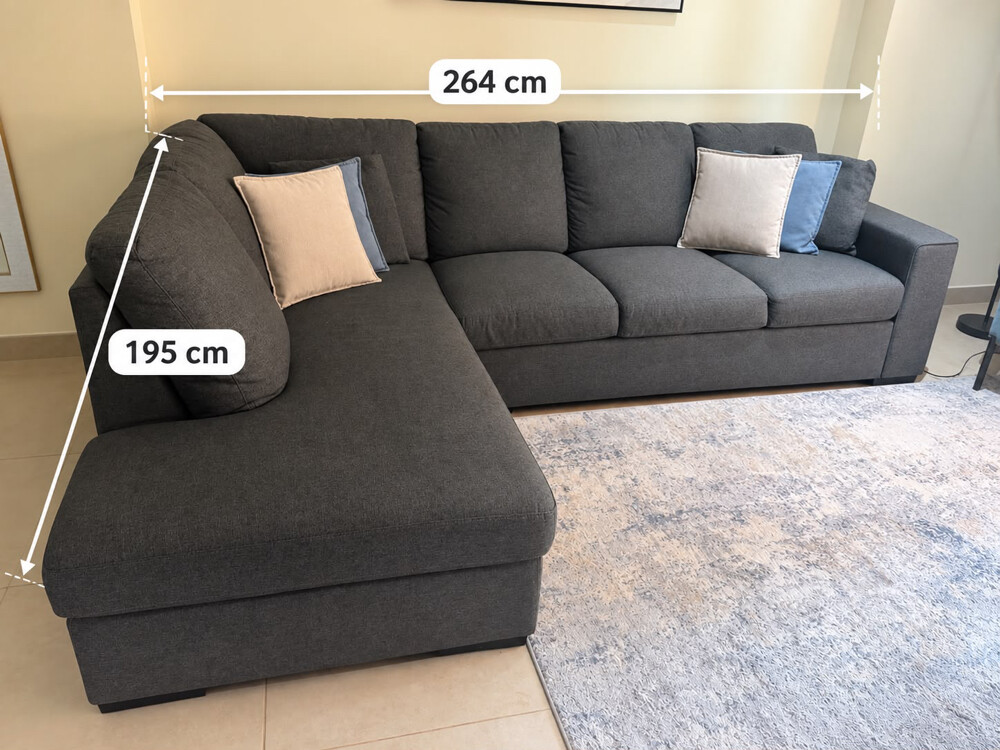 L shape Sofa with one chair - 3