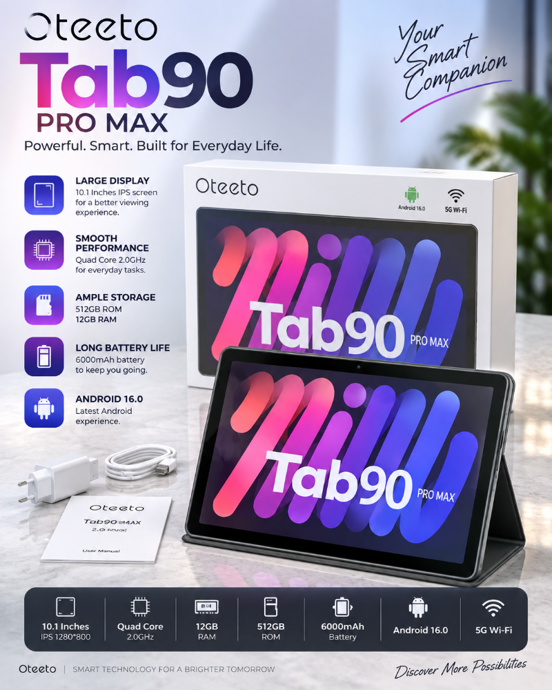 Oteeto Tab90 Pro Max 10.1" Tablet - 1