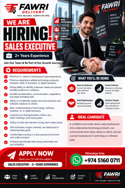 We Are Hiring Sales Executive - 2