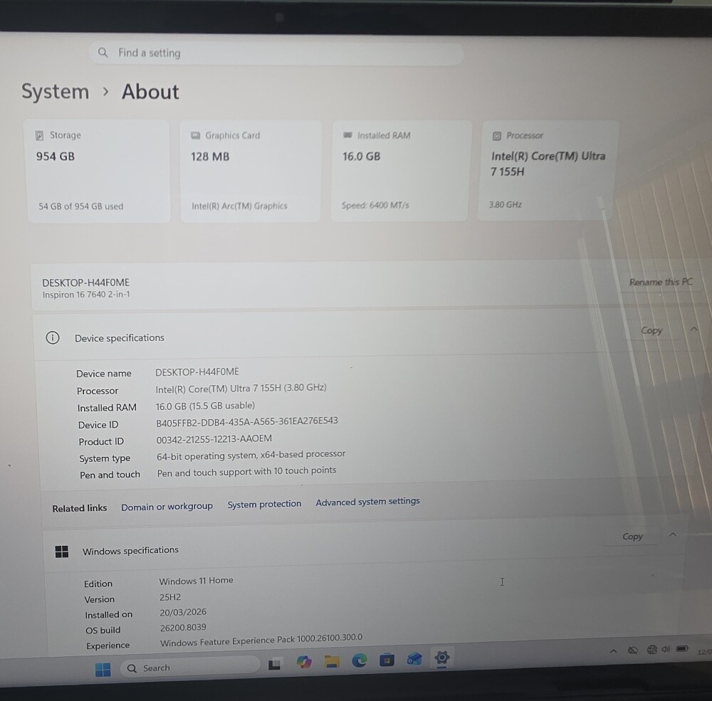 DeLL x360 Ultra 7 16GB 1TB 16"WUXGA - 9