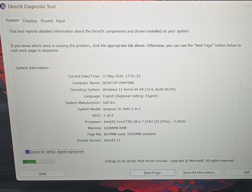 DeLL x360 Ultra 7 16GB 1TB 16"WUXGA - 10