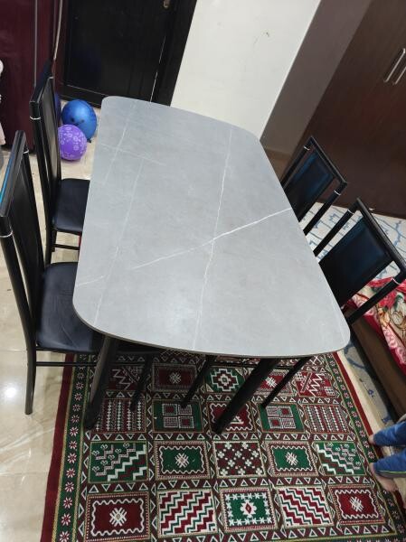 طاولة طعام مع 4 كراس خيار ممتا - 6