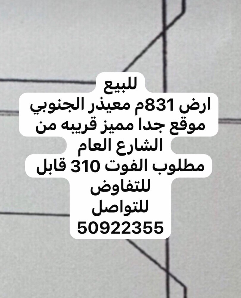 للبيع ارض في معيذر الجنوبي - 1