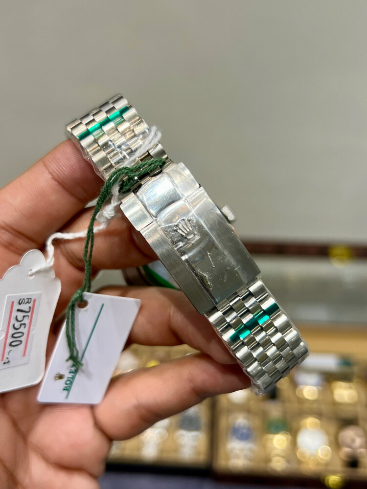 Rolex date just silve (super clone) - 4