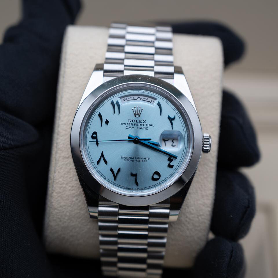 Rolex Silver Arabic Platinum - 1