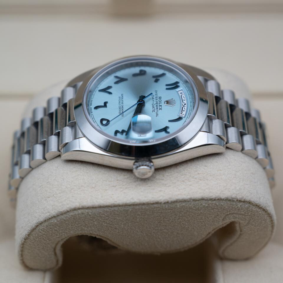 Rolex Silver Arabic Platinum - 5