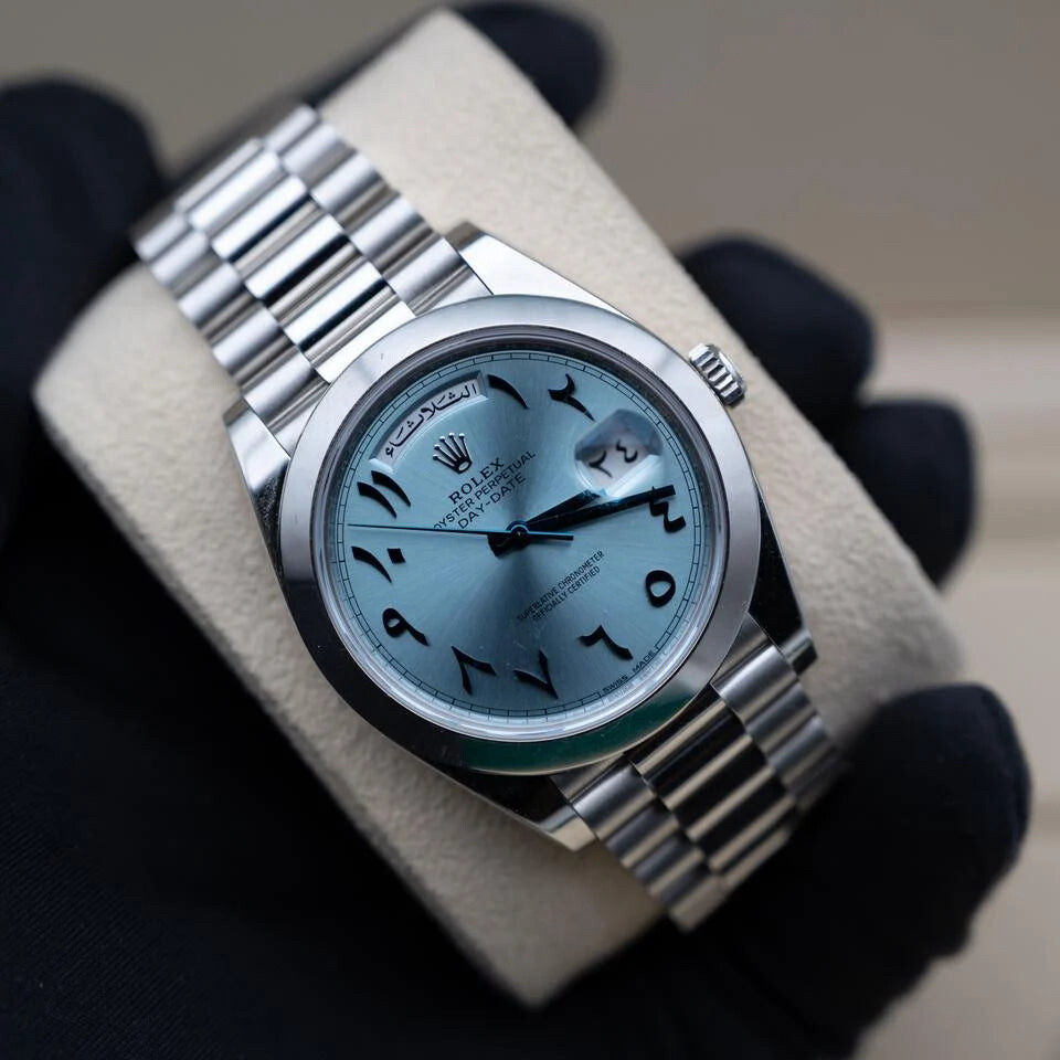 Rolex Silver Arabic Platinum - 4