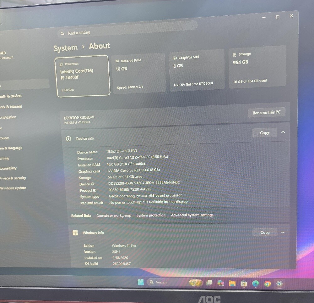 i5+ RTX 5060 14400F 16/1TB - 2