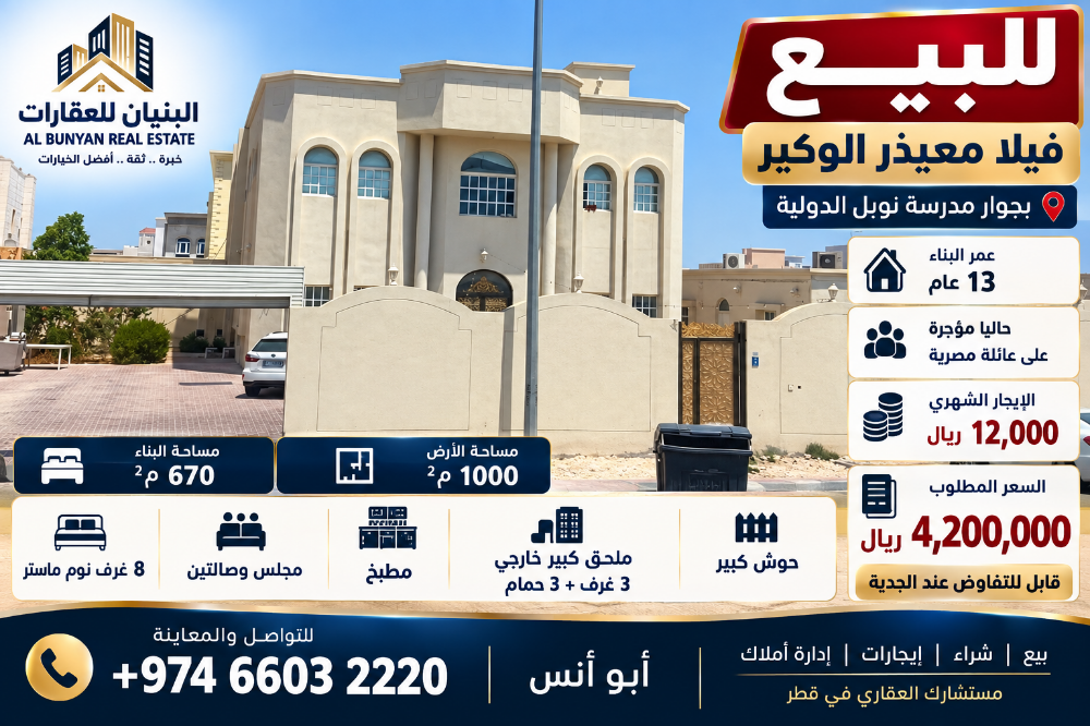 Villa for sale in Muaither Al Wukai - 1