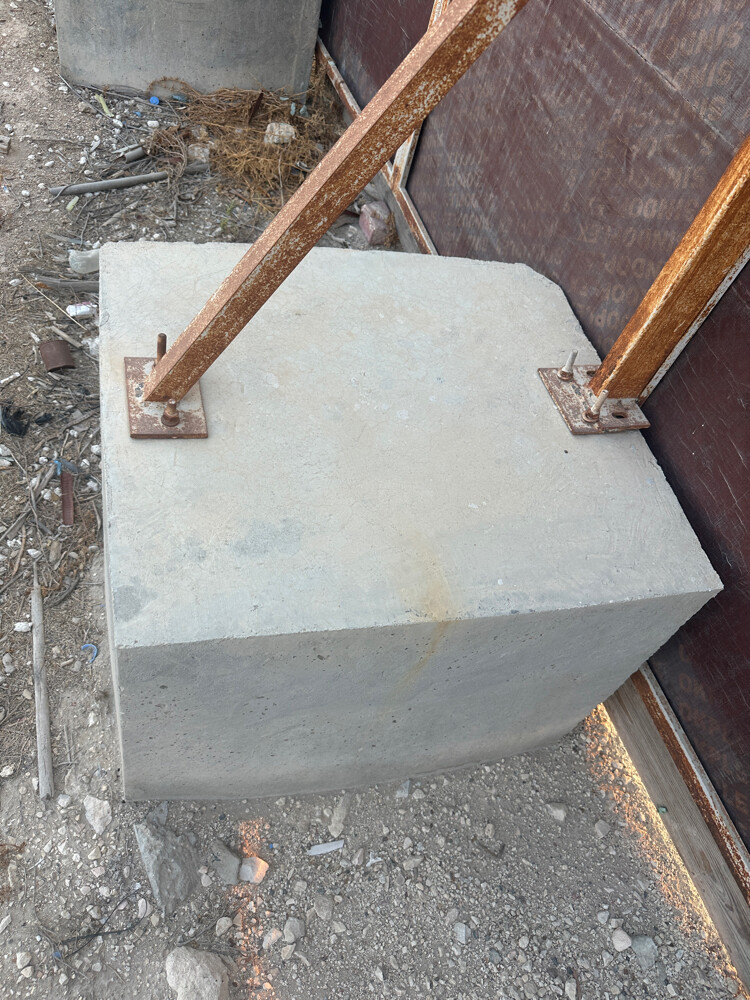 wood fence with concrete block - 2
