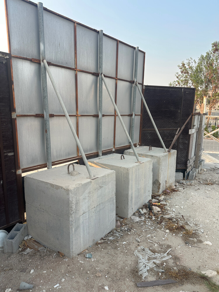 wood fence with concrete block - 4