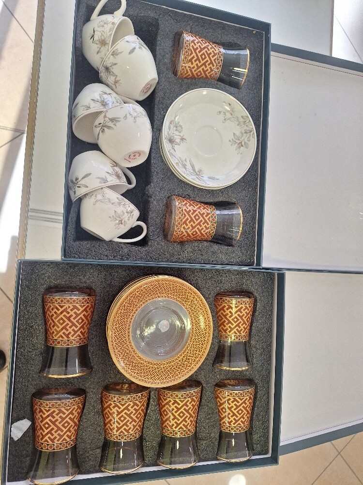 Arabic Ghawa cups and sauce plates - 1