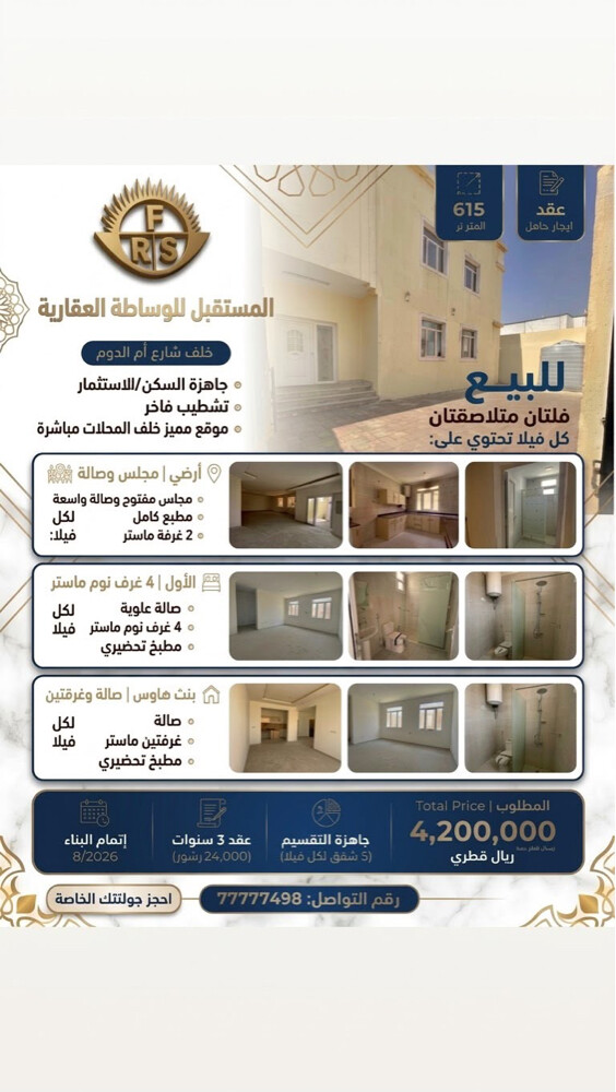 للاستثمار فلتين جديده مؤجره 24000 - 1