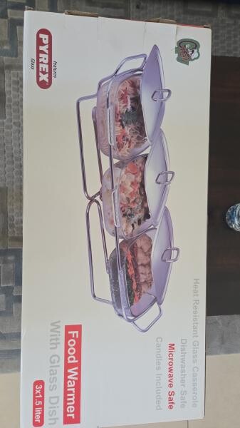 Pyrex 3-Piece Glass Food Warmer Set - 1