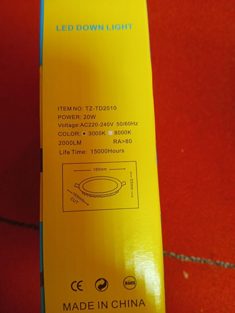 TAZEN 20W LED Down Light - 3