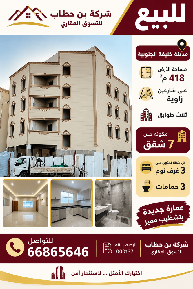 للبيع عماره جديده ف فريج بن عمران - 2