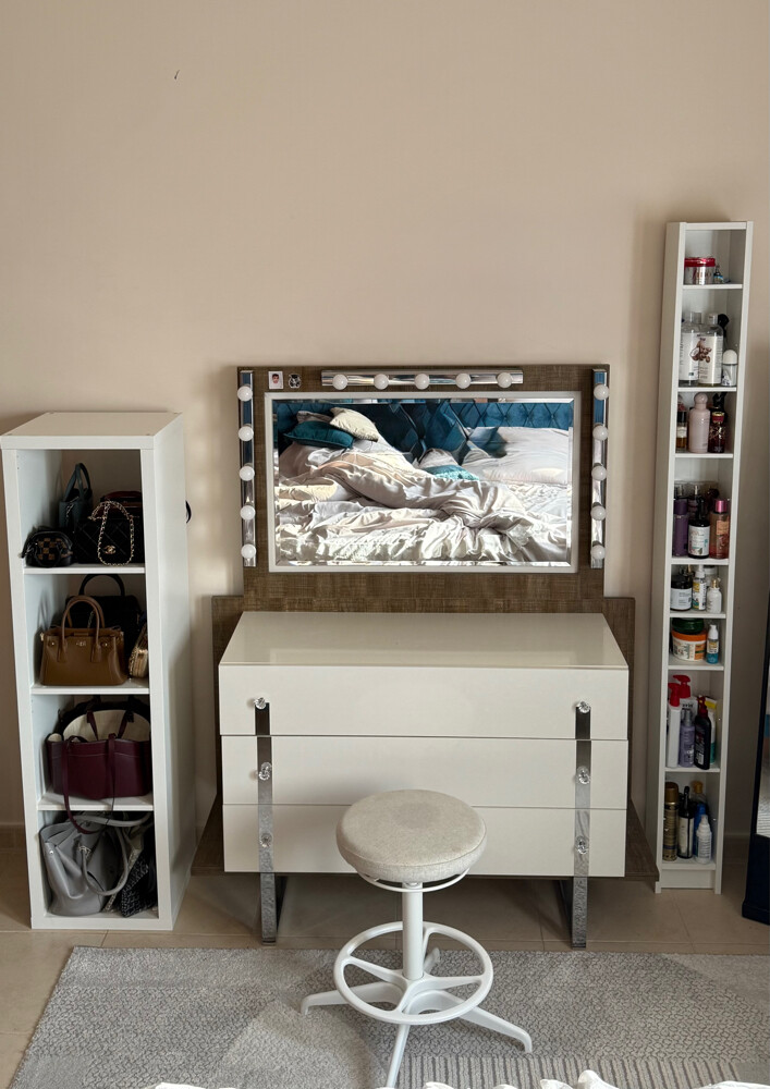 IKEA lighted vanity desk with stool - 1