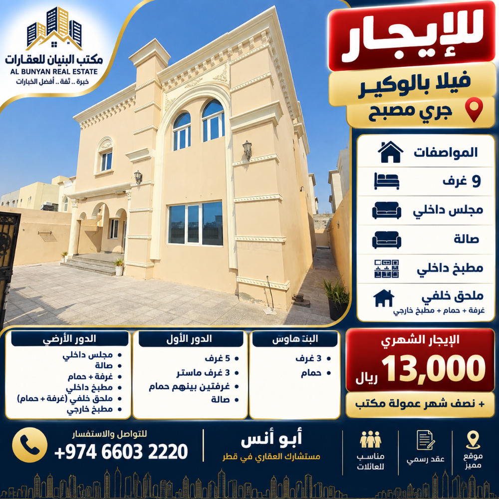 Villa for rent in Al Wukair, Jari M - 1