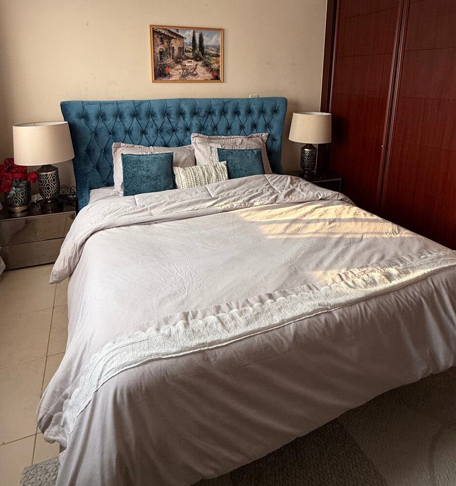 Large bed with 2 drawers, 2 bedside - 1