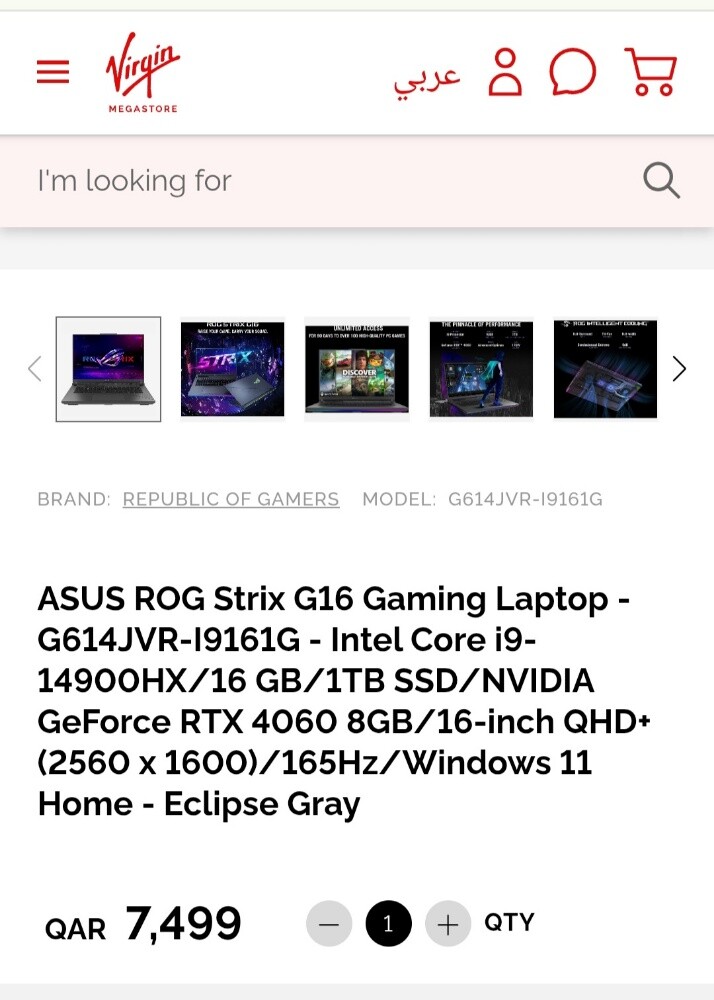 New Asus rog G16 16/1TB Rtx 4060 i9 - 2