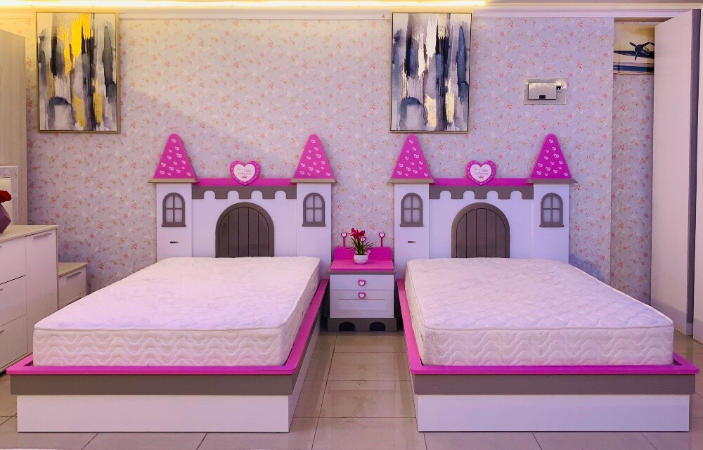 2 SINGLE BED WITH MATTRESS. - 1