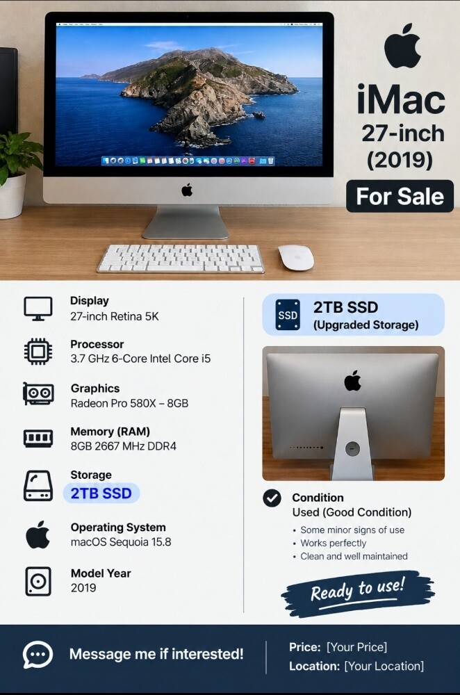 Imac 2019 27inch 5k screen - 1