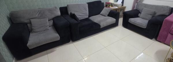 Used black & grey sofa for sale - 3