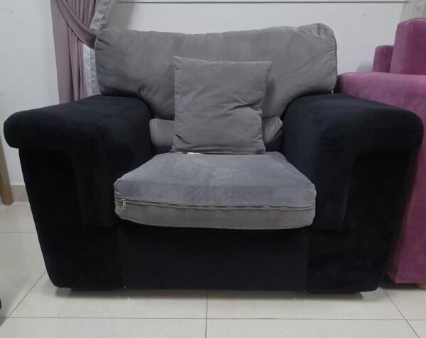Used black & grey sofa for sale - 2