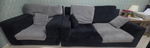 Used black & grey sofa for sale - 1