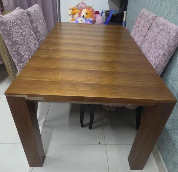 6-Seater Wooden Dining Table Set - 1