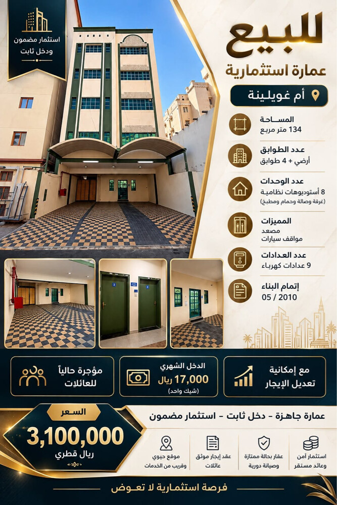 للبيع عماره مؤجره بام غويلينا - 1