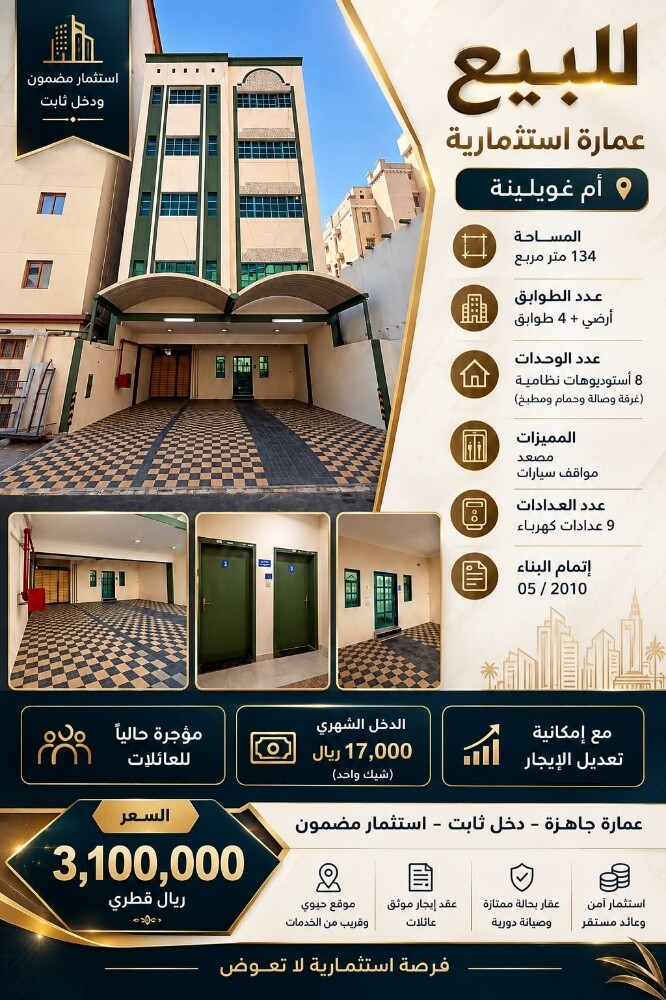 للبيع والاستثمارعمارة بأم غويلينا - 1