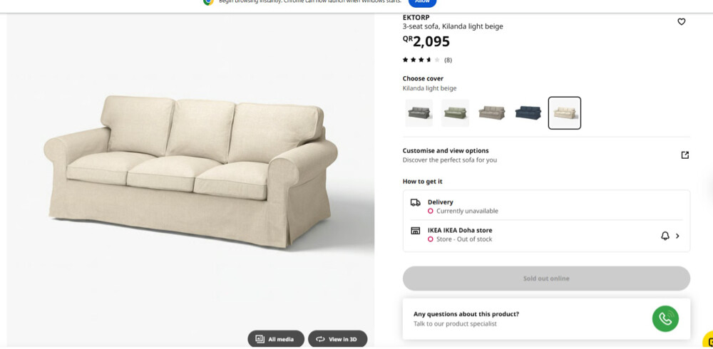 Ikea 3 seat sofa  - 1