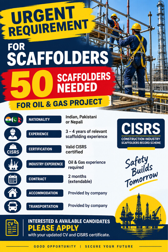 50 scaffolders / Send CV 39965537 - 1