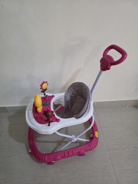 Baby Walker Pink & White - 1