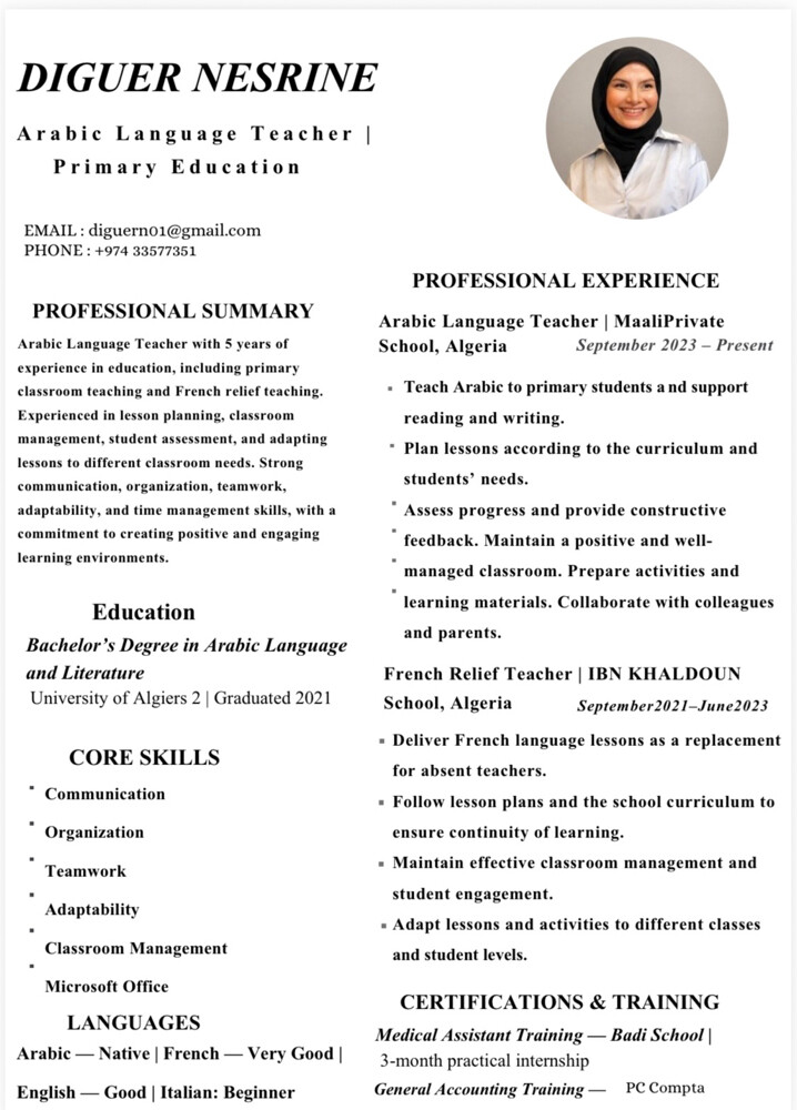 Arabic teacher - 1