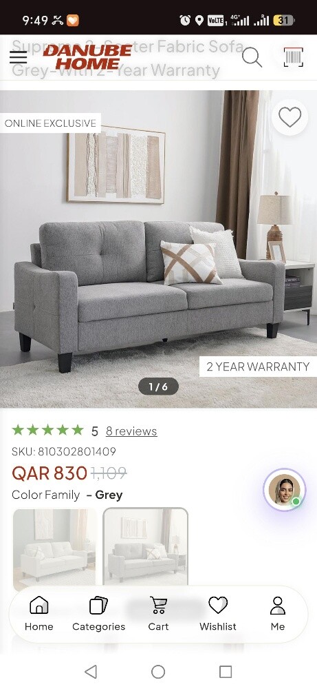 Al Danube supreme sofa (2 seater) - 2