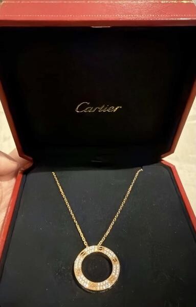 cartier love rose gold necklace - 3