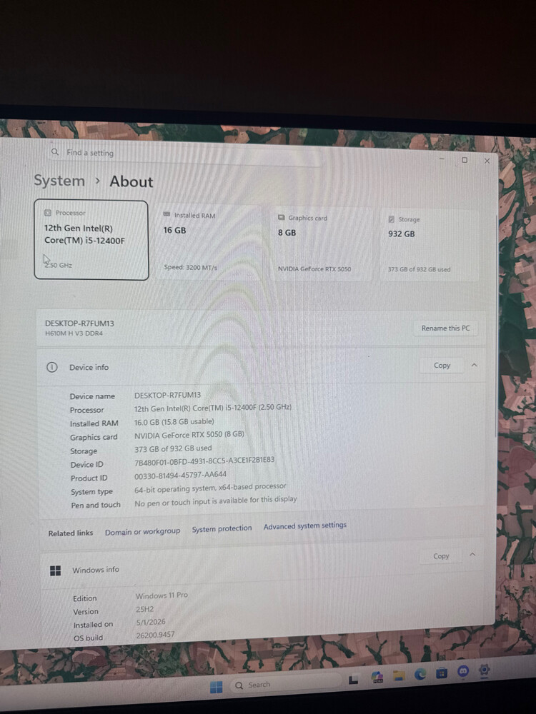 full setup, i5-12gen, - 8