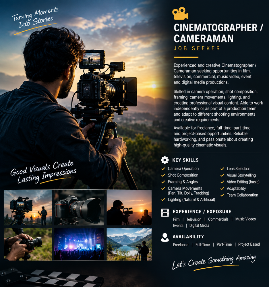 Cinematographer / Cameraman - 1