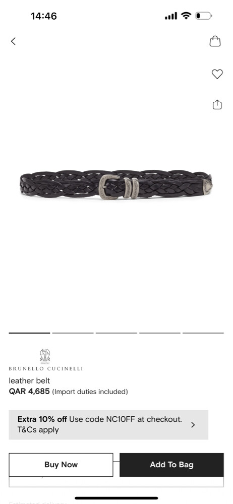 Brunello Cucinelli calfskin belt - 1