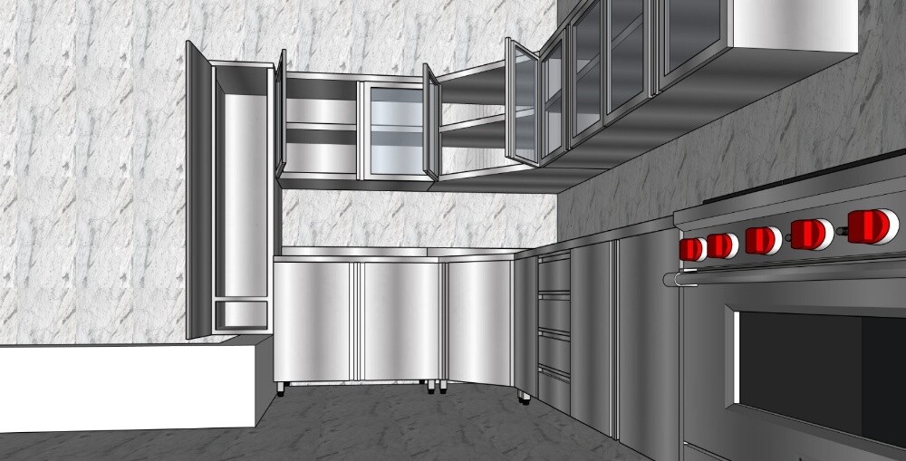 Stainless steel kitchen Cabinets - 6