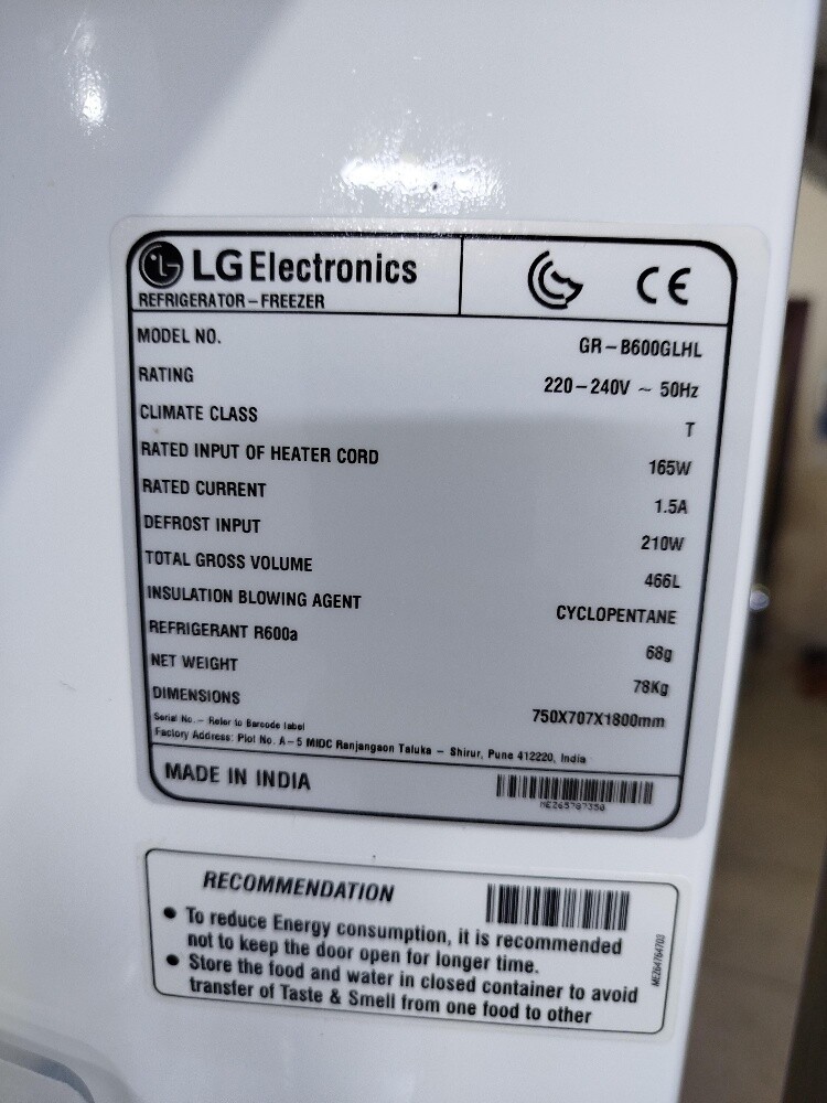 Lg 466 liter silver fridfe for sale - 6