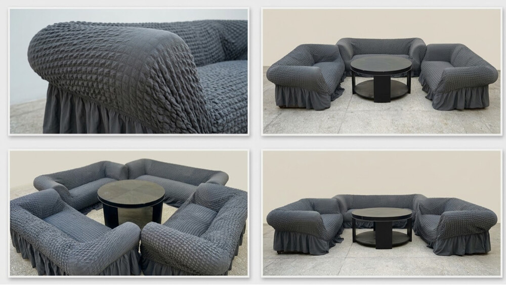 Comfortable Sofa Set with Covers (4 - 2