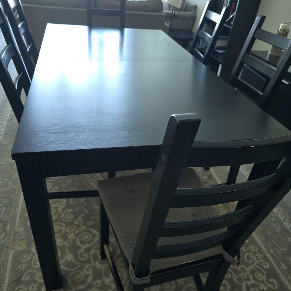 ikea extendable dining table set - 4