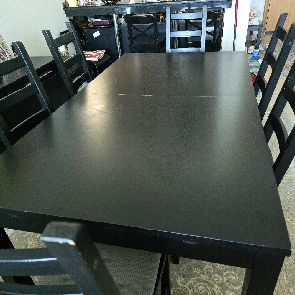 ikea extendable dining table set - 6