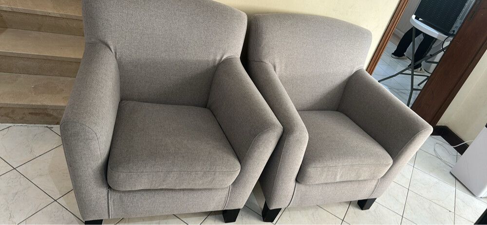 gray color recently upholstered - 2