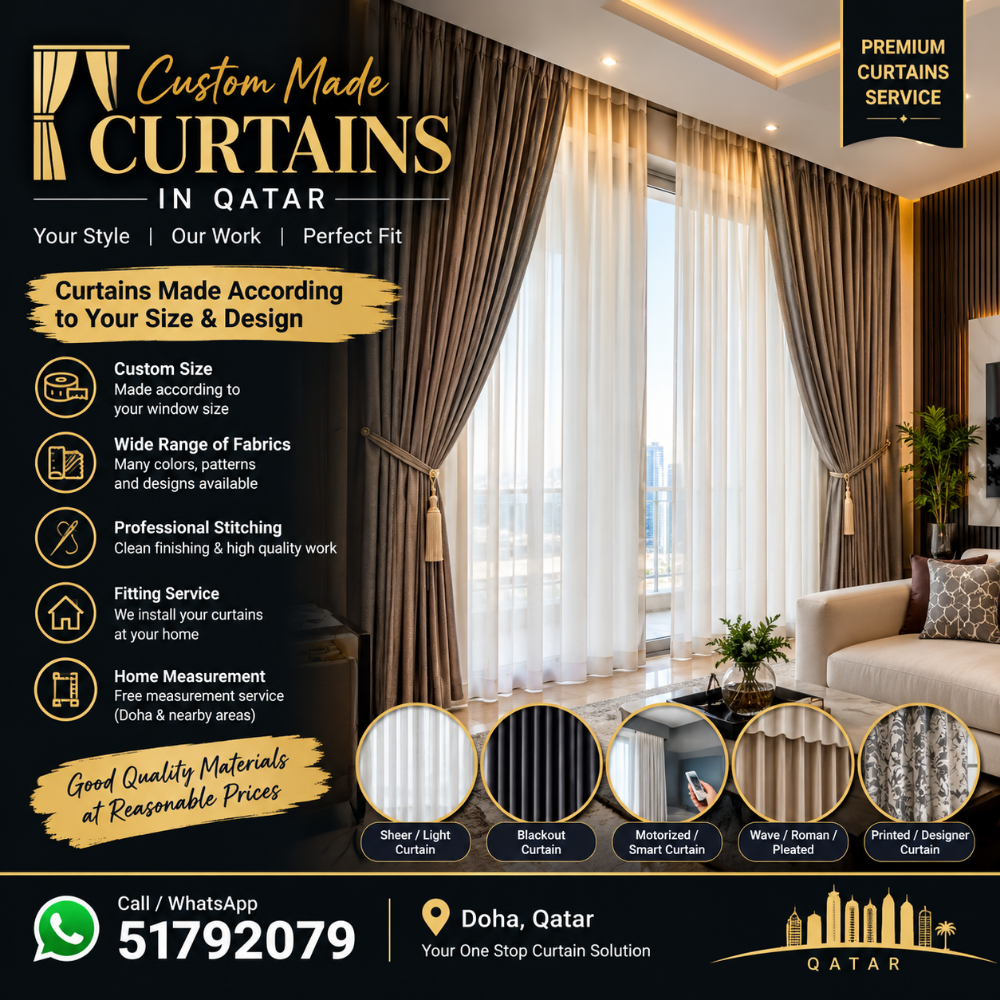 Custom Made Curtains in Qatar | Any - 1