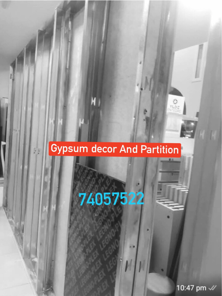 Gypsum decor partition panting work - 1