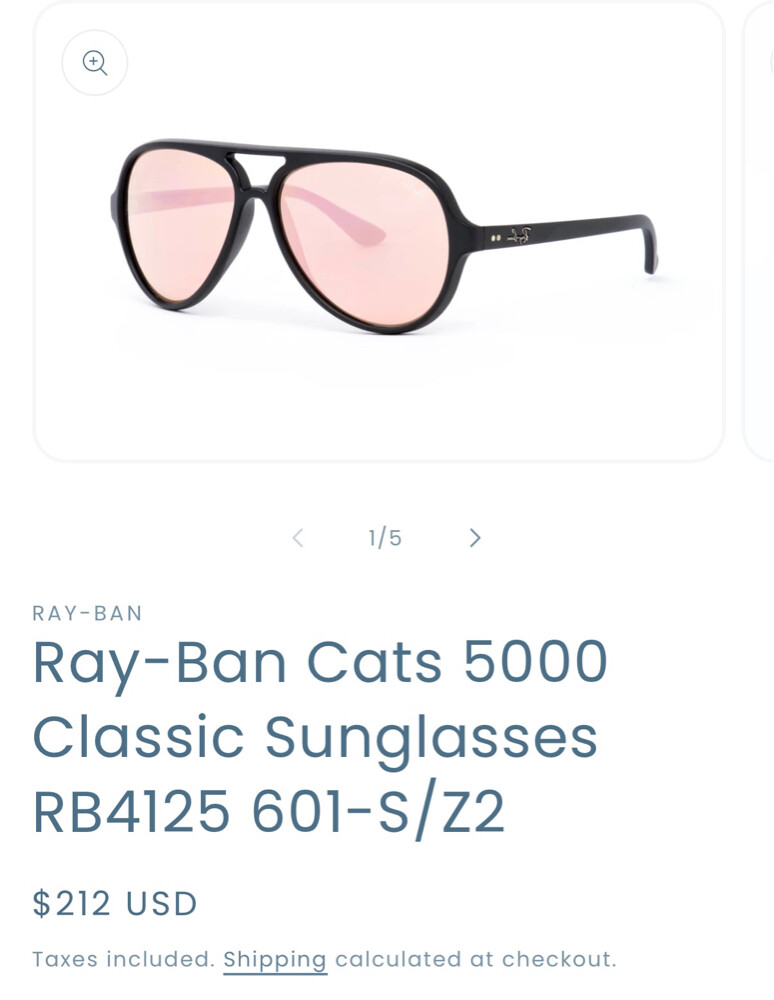 Rey-Ban Cats 5000 Pilot Sunglasses - 1